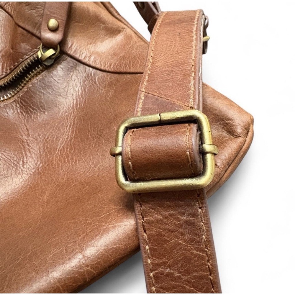 Born Litchfield Vintage Boho Leather Shoulder Hobo Bag Cognac Studded Purse14x10 - Picture 5 of 8